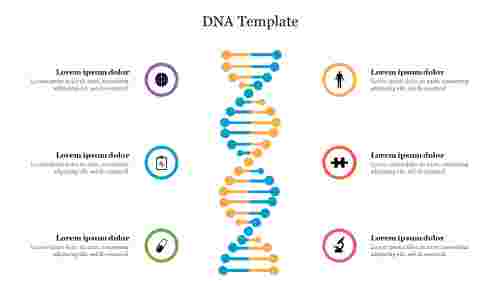 Effective DNA Template PowerPoint Presentation - Six Nodes