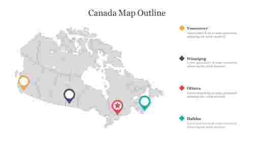 Creative Canada Map Outline Presentation 