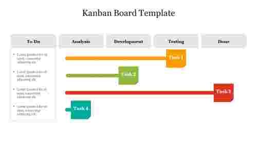Multicolor Kanban Board Template Presentation Slide