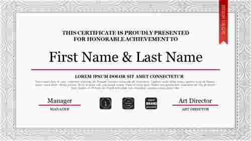 Creative Winner Certificate Template Presentation