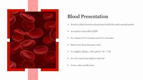 Editable Blood Presentation PowerPoint Template Slide