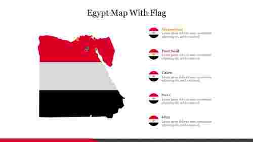 Egypt Map With Flag