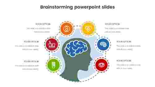 Creative Brainstorming PowerPoint Slides With Six Nodes