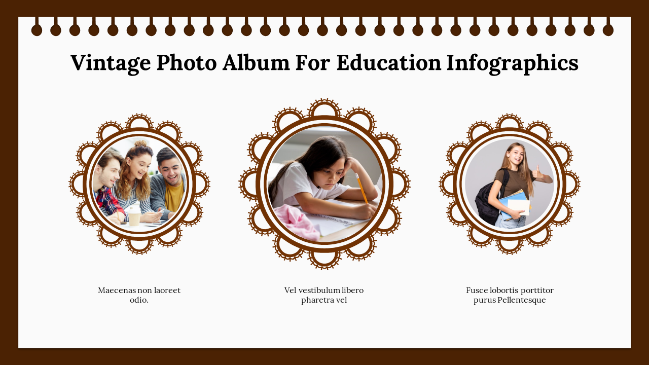 Vintage Photo Album For Education Infographics
