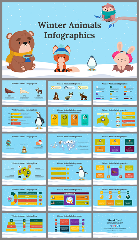 Animals　Google　Winter　And　PowerPoint　Infographics　Slides