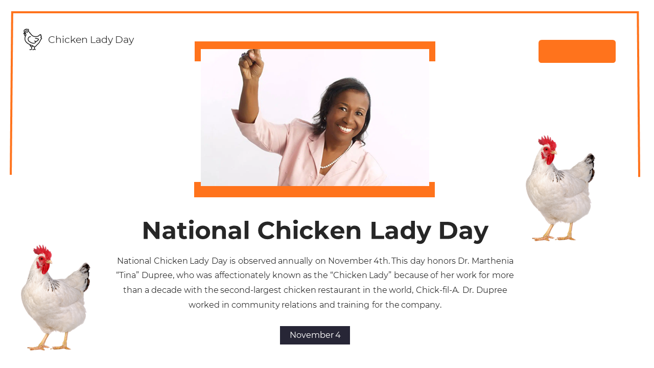 Free - Best National Chicken Lady Day PowerPoint And Google Slides