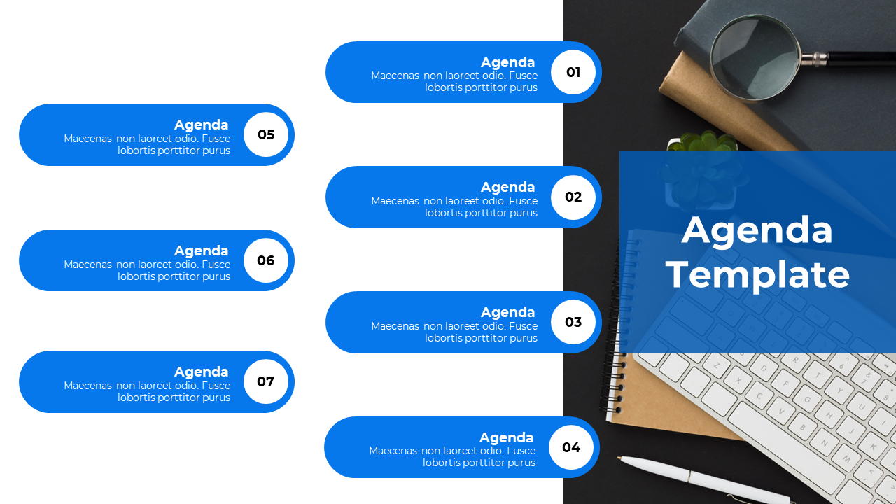 Agenda PowerPoint Template Download-Blue