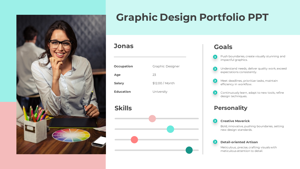 Graphic Design Portfolio PPT Template And Google Slides