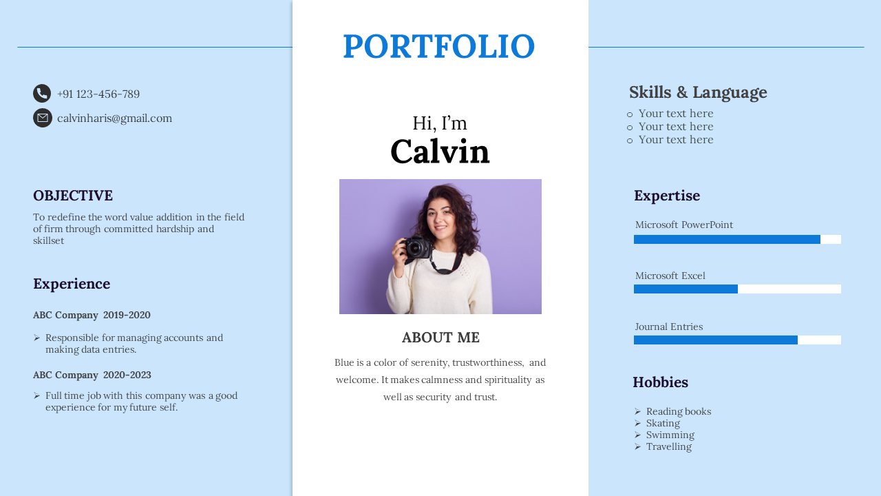 Easy To Editable Portfolio PPT And Google Slides Template