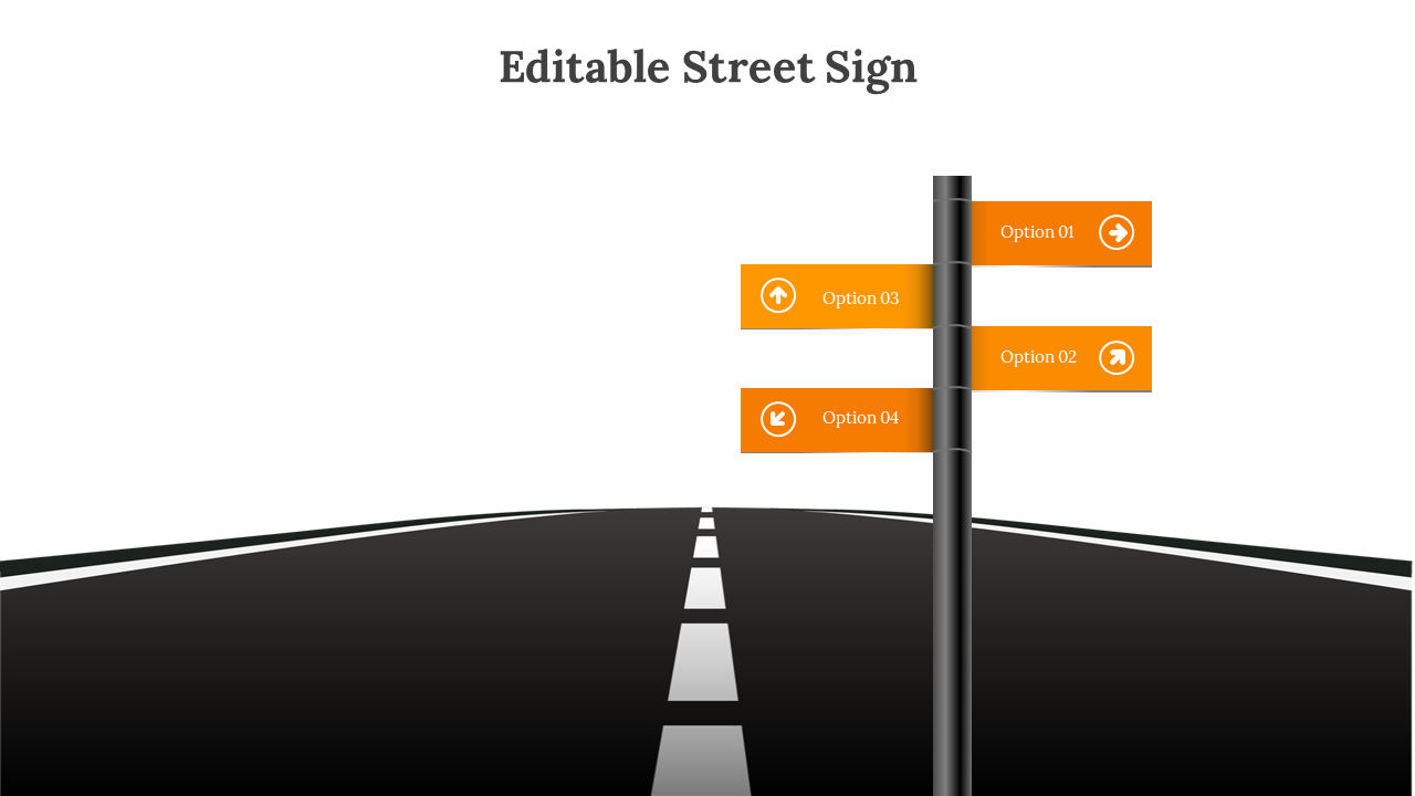 Editable Street Sign-Orange