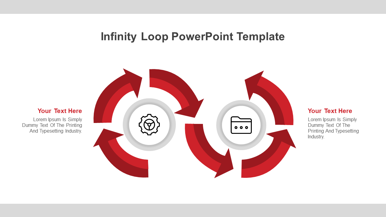 Infinity Loop PowerPoint Template-Red