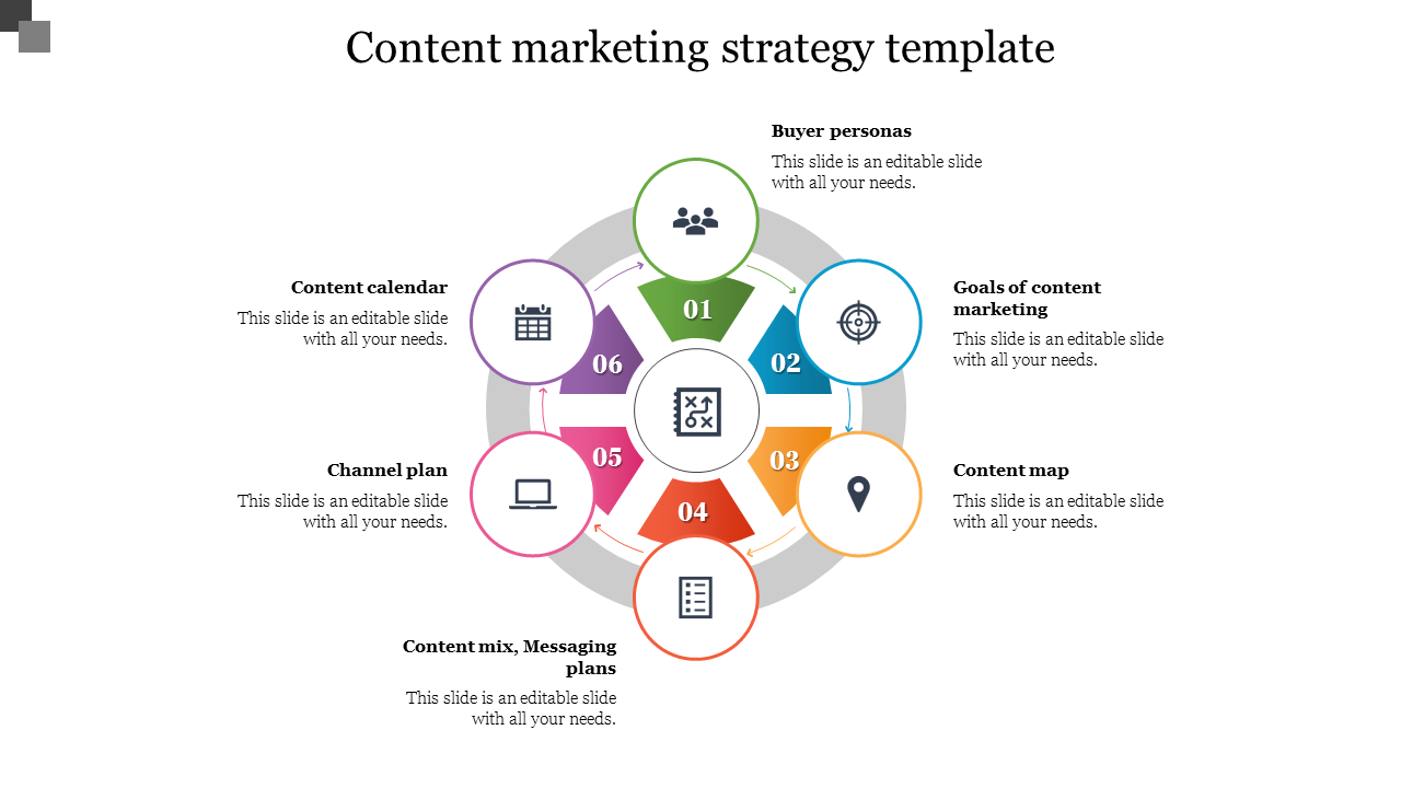 Content Marketing Strategy PowerPoint Template With Strategy Document Template Powerpoint