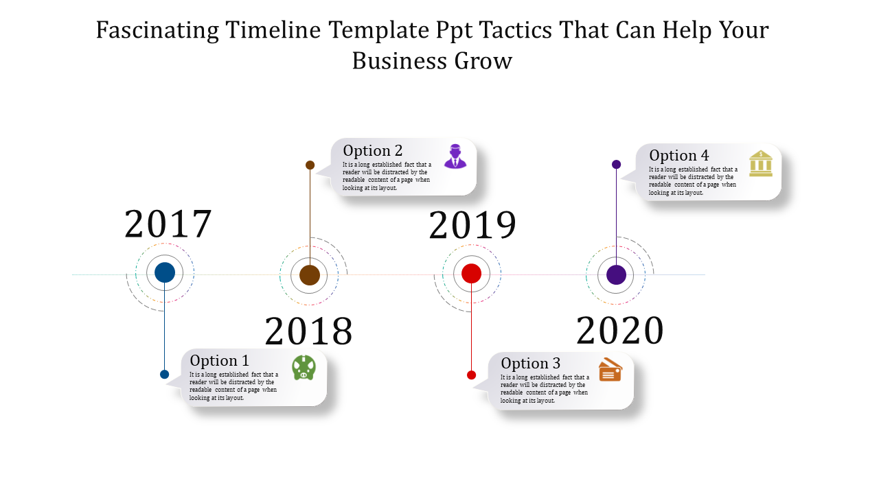 Four Node Timeline Template PPT Presentation