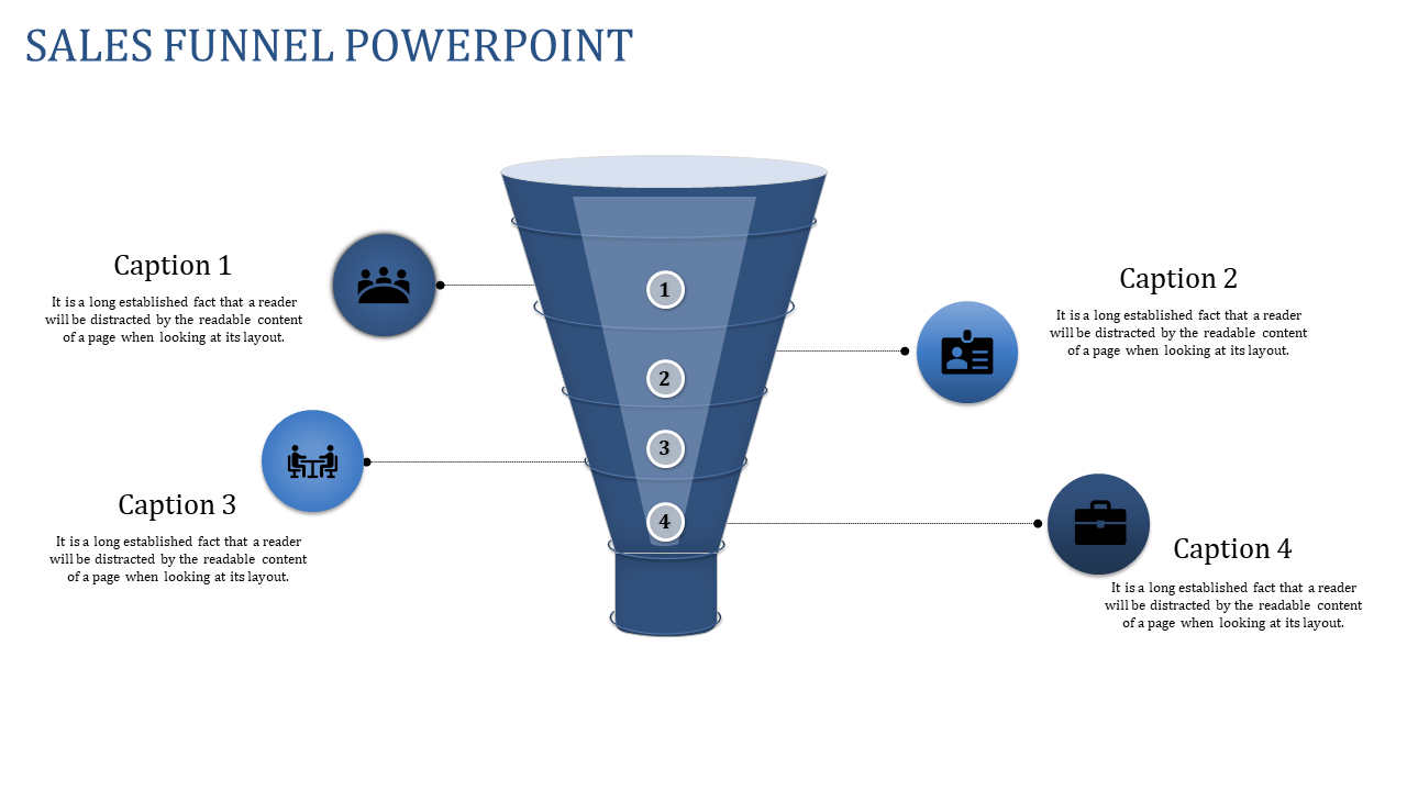 Vertical Sales Funnel Powerpoint Diagram	