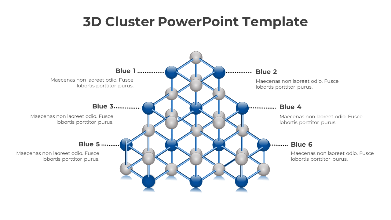 3D Cluster PowerPoint Template-Blue