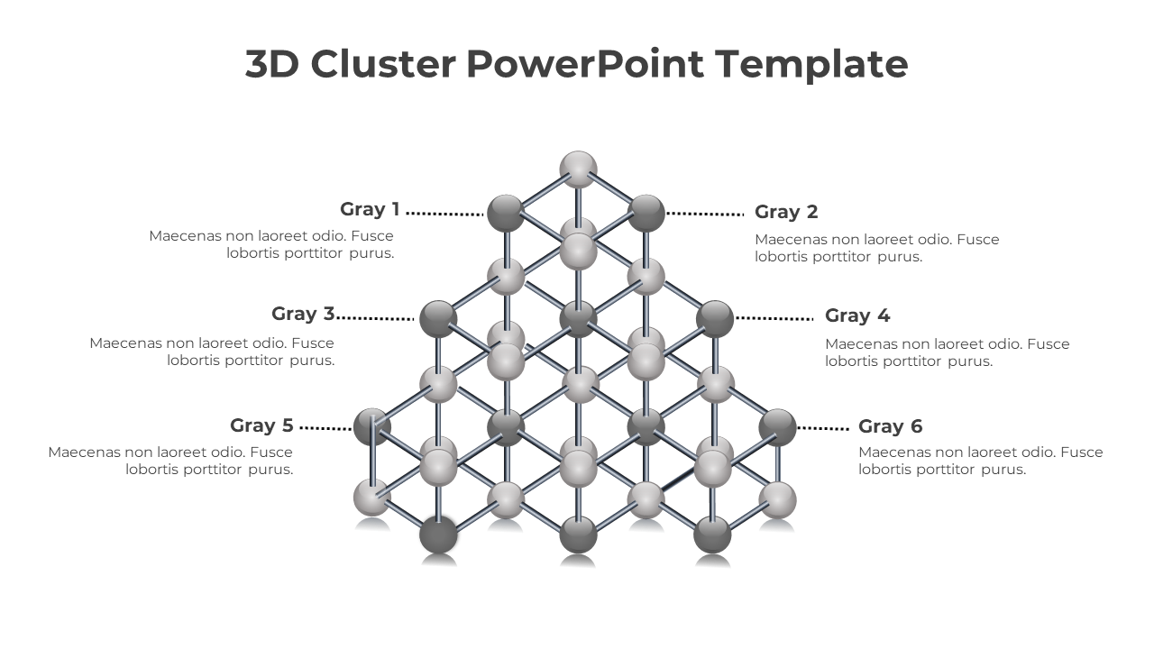 3D Cluster PowerPoint Template-Gray