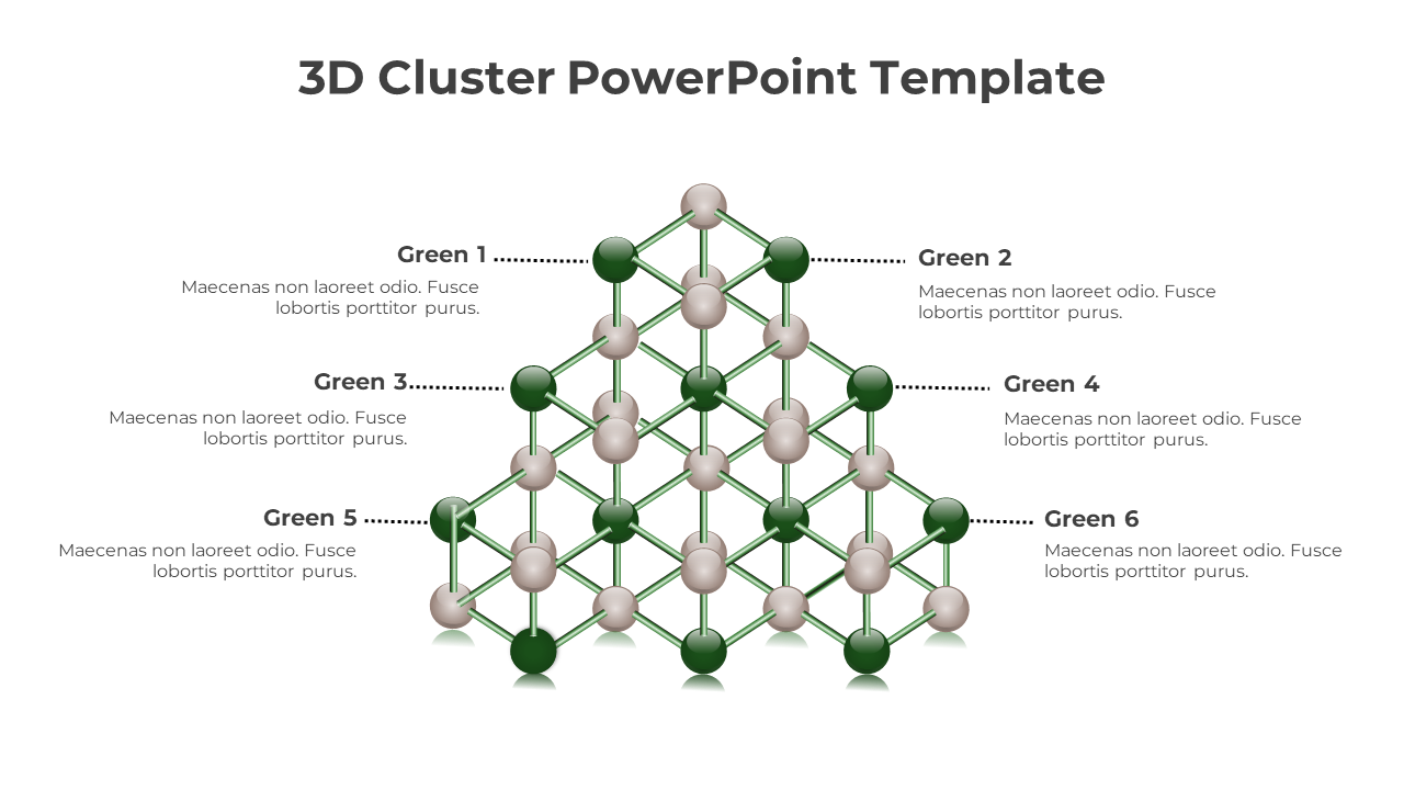 3D Cluster PowerPoint Template-Green
