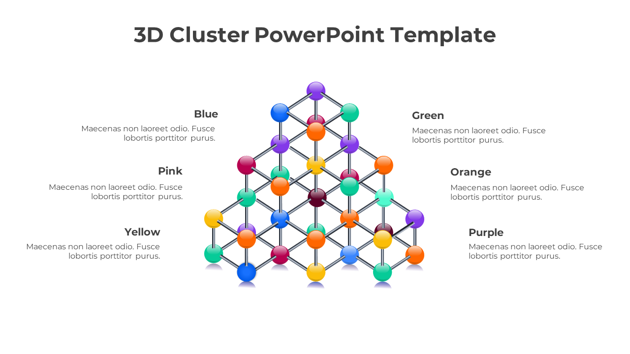 3D Cluster PowerPoint Template-Multicolor