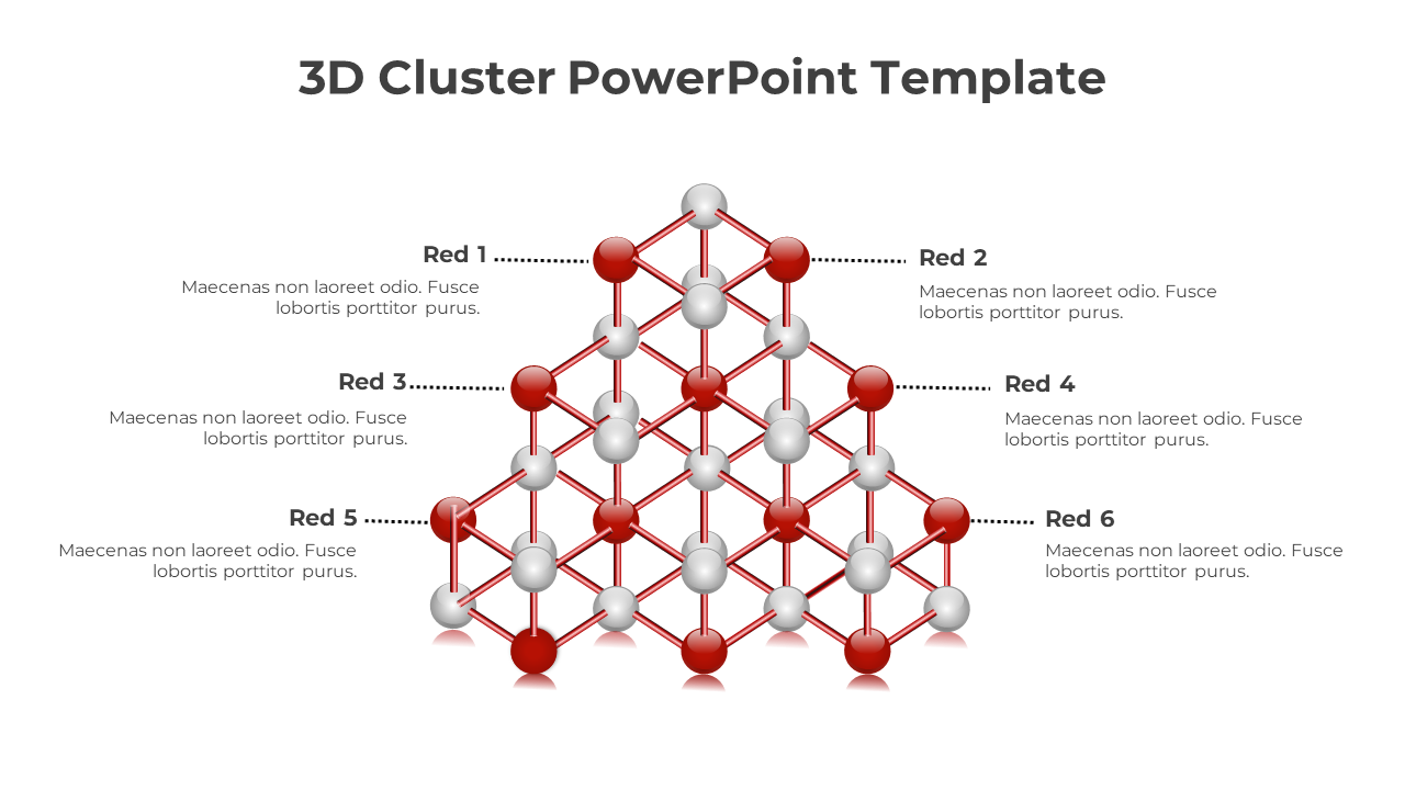 3D Cluster PowerPoint Template-Red