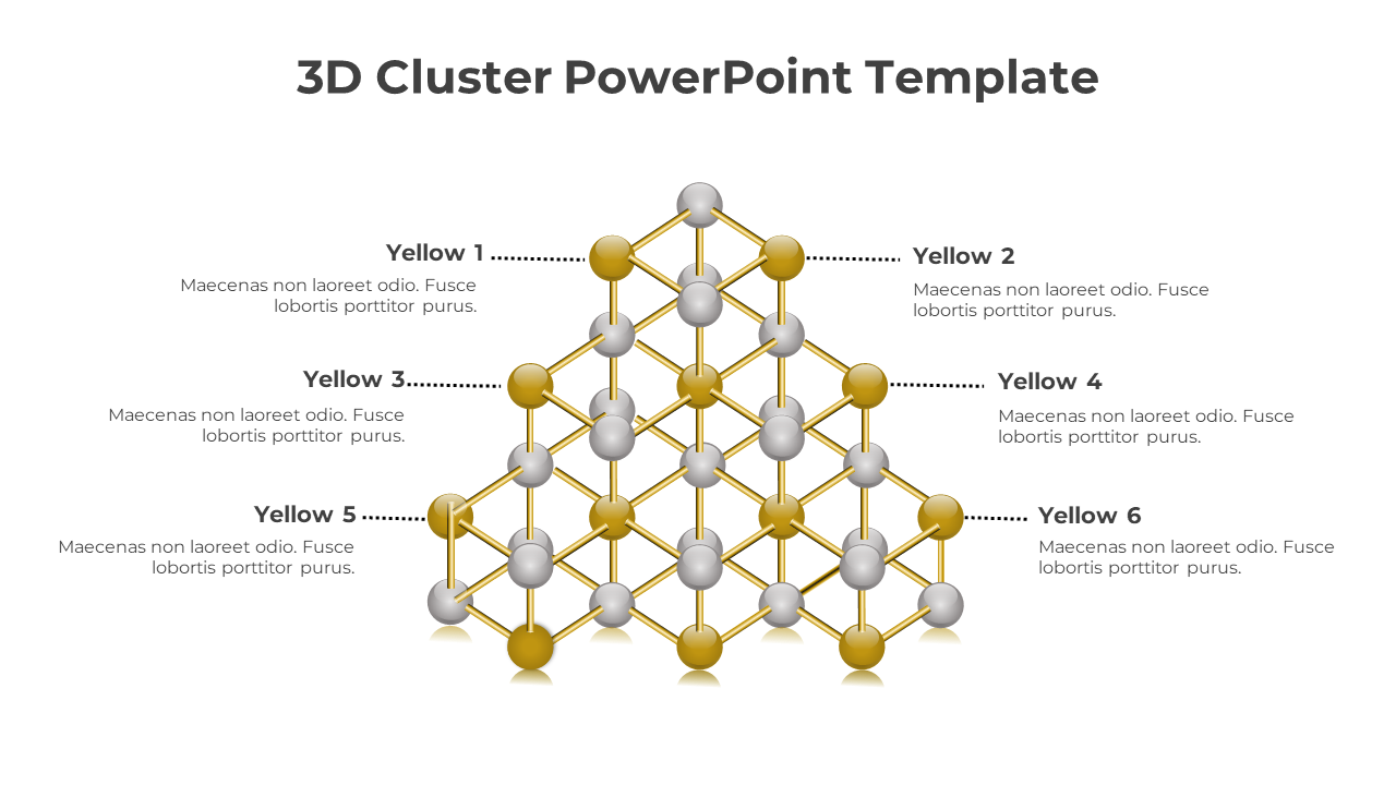3D Cluster PowerPoint Template-Yellow
