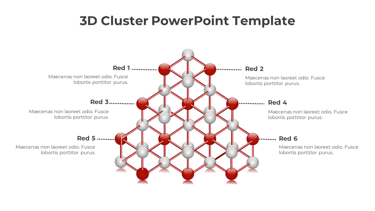 3D Cluster PowerPoint Template And Google Slides-Red Color