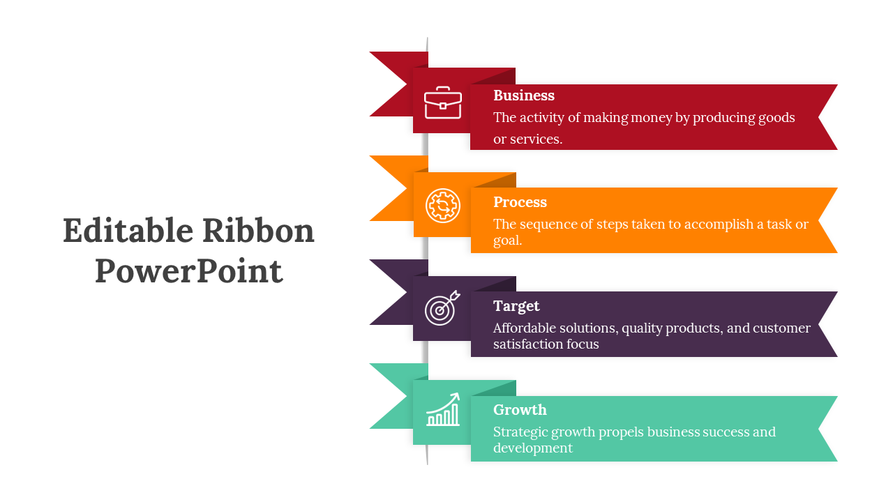 Editable Ribbon PowerPoint Slide Template