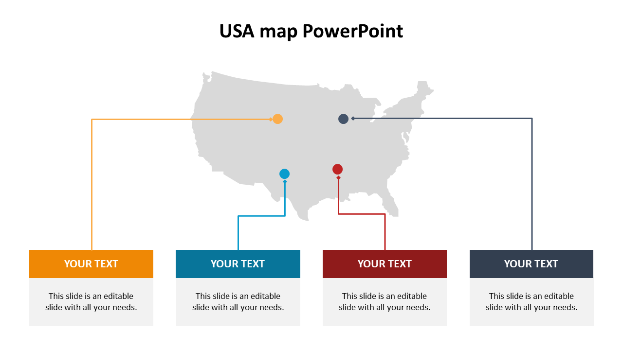 Best USA Map PowerPoint Presentation Template Slide