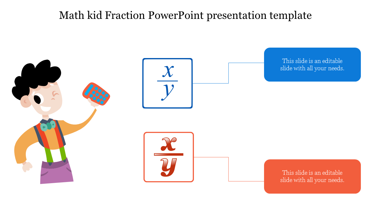 Effective Math kid Fraction PowerPoint Presentation Template