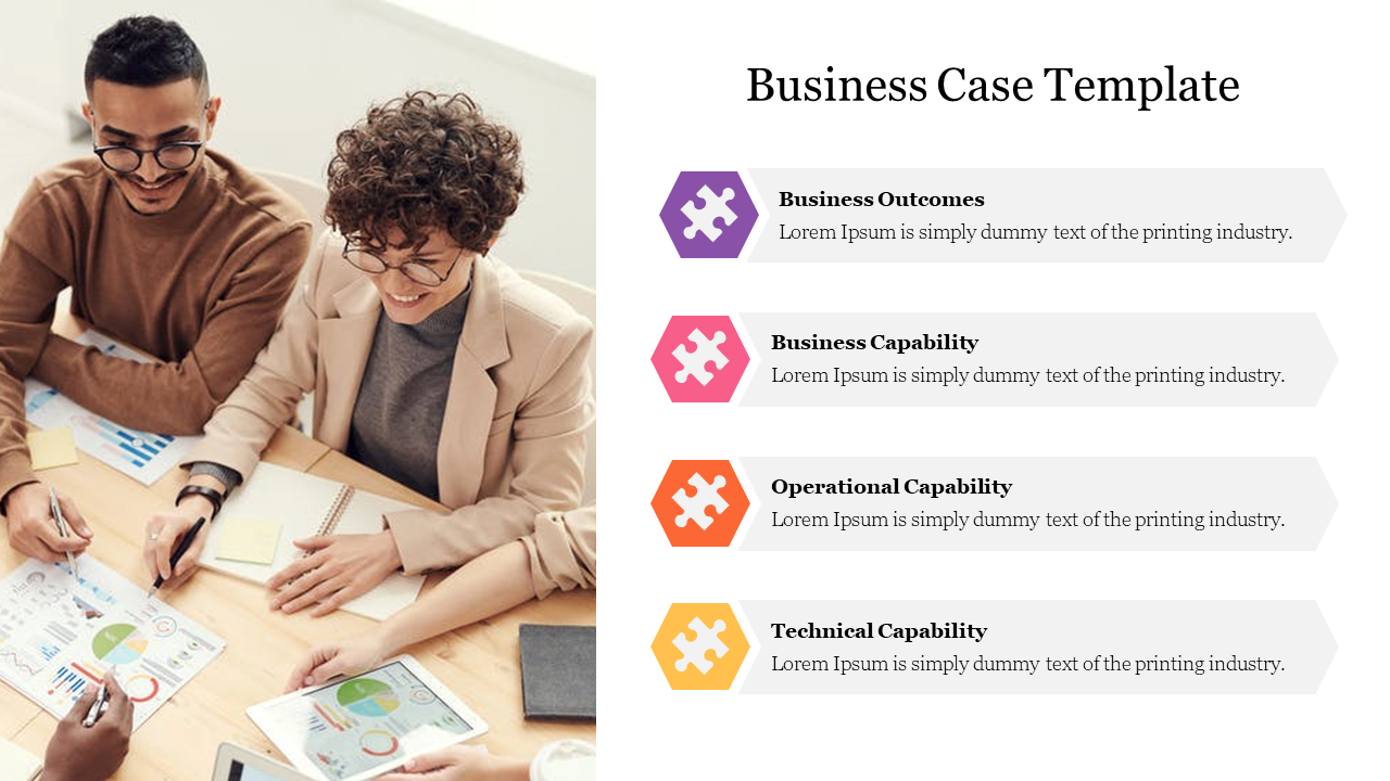 Attractive Business Case Template For Presentation Slide