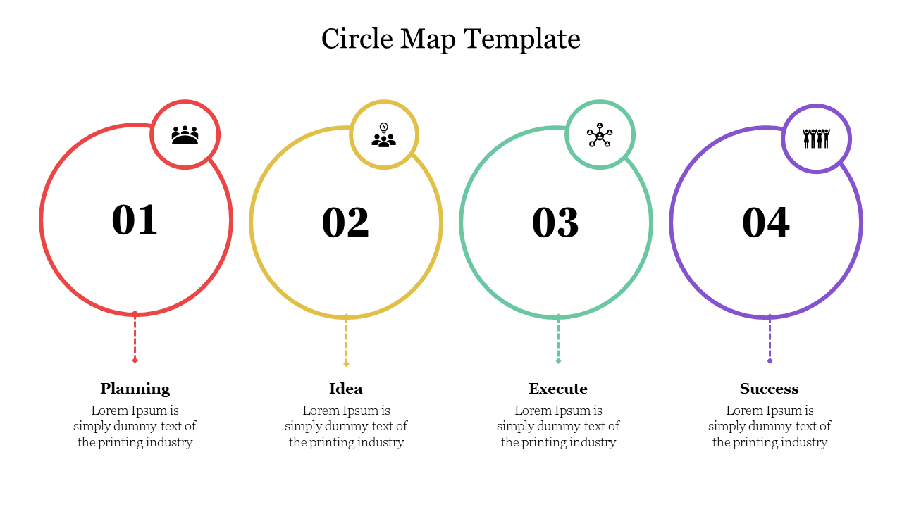 Attractive Circle Map Template For Presentation Slide