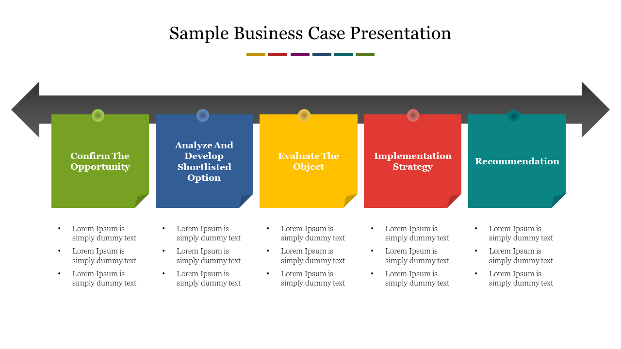 Attractive Sample Business Case Presentation Template Slide
