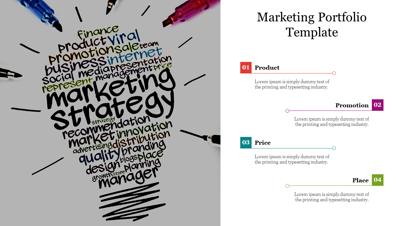 Marketing Portfolio Template For Presentation Slide Design