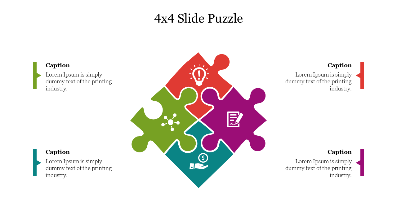 Attractive 4x4 Slide Puzzle PowerPoint Presentation Slide