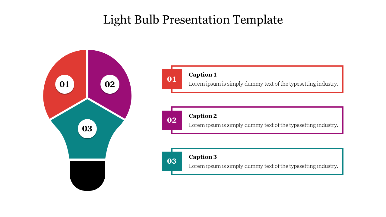 Attractive Light Bulb Presentation Template Slide Design
