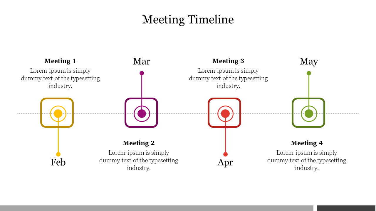 Attractive Meeting Timeline PowerPoint Presentation Slide