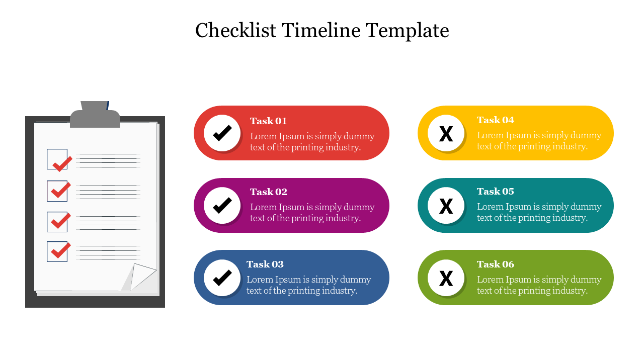 Checklist Timeline Template