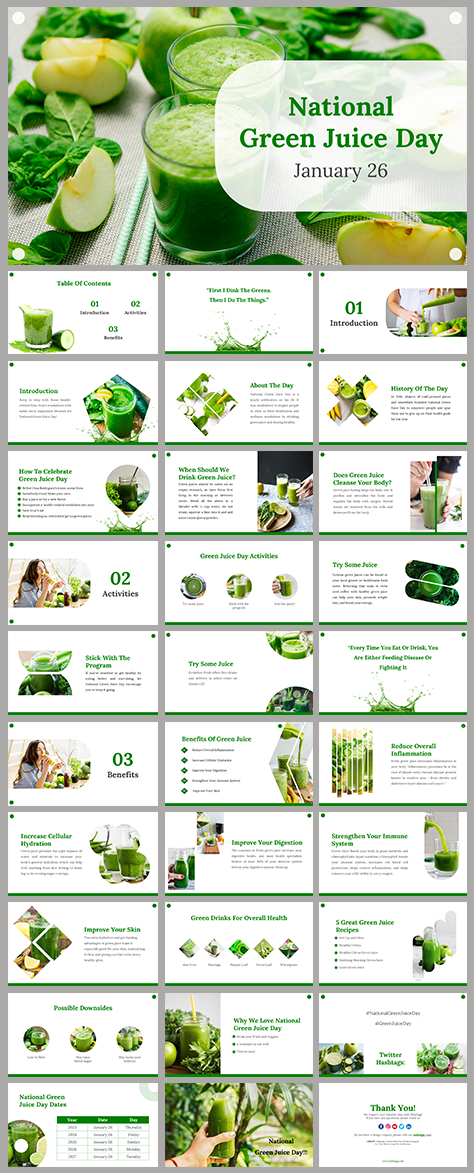 National Green Juice Day PPT and Google Slides Templates