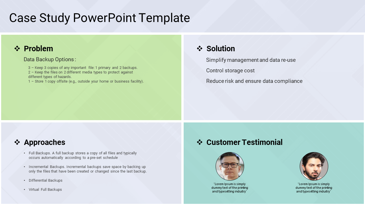 Case Study Slide Template For PowerPoint 