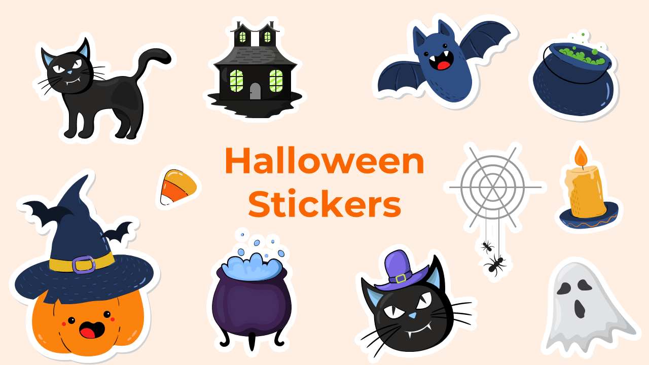 Halloween Stickers PowerPoint Template And Google Slides