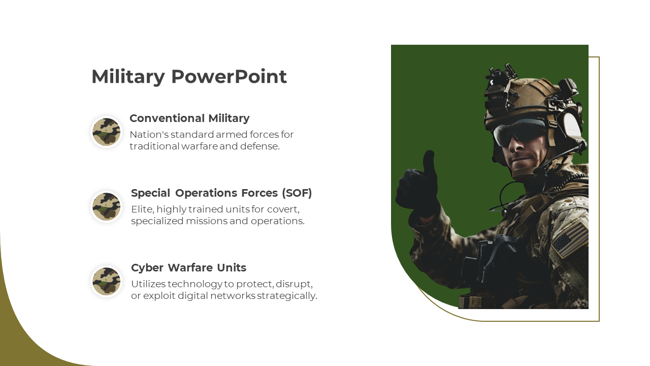 Attractive Military PowerPoint And Google Slides Template