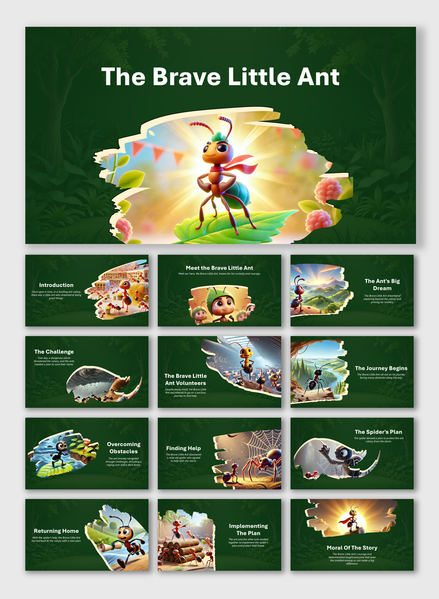 The Brave Little Ant Ant Presentation And Canva Templates