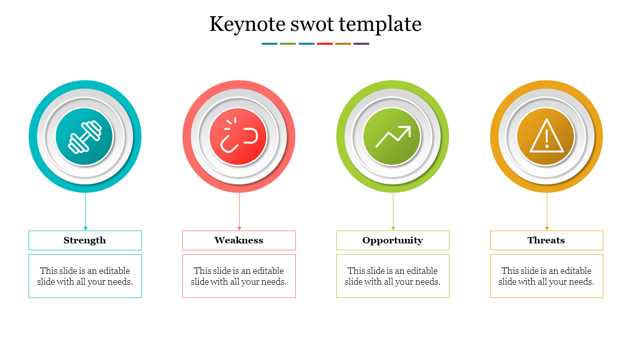 Creative Keynote SWOT Template For Presentation Slide