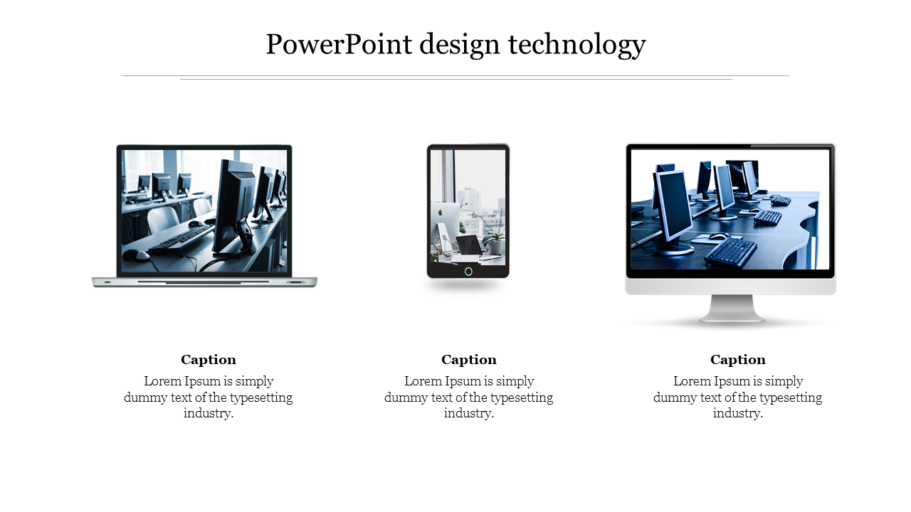 Free - Editable PowerPoint Design Technology Slide