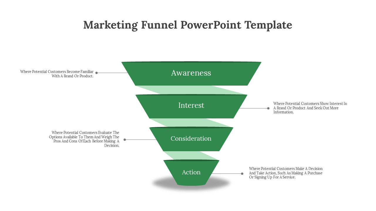 Marketing Funnel PowerPoint Template-Green