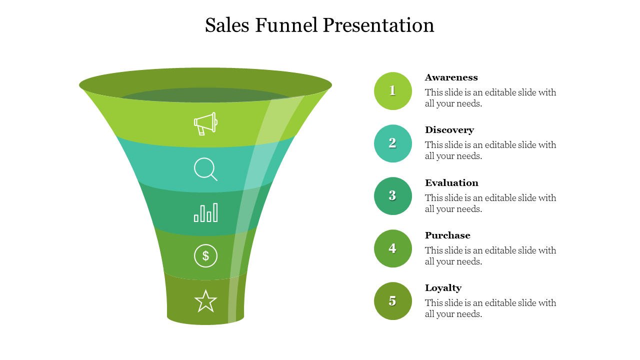 Creative Sales Funnel Presentation With Multiople Icons