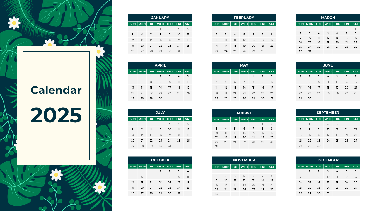 Attractive Calendar PowerPoint And Google Slides Template