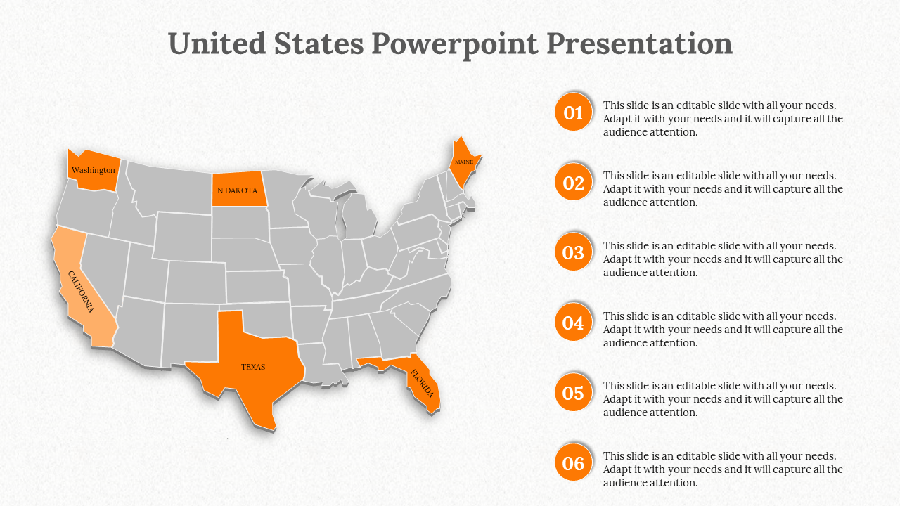 United States PowerPoint Template-Orange