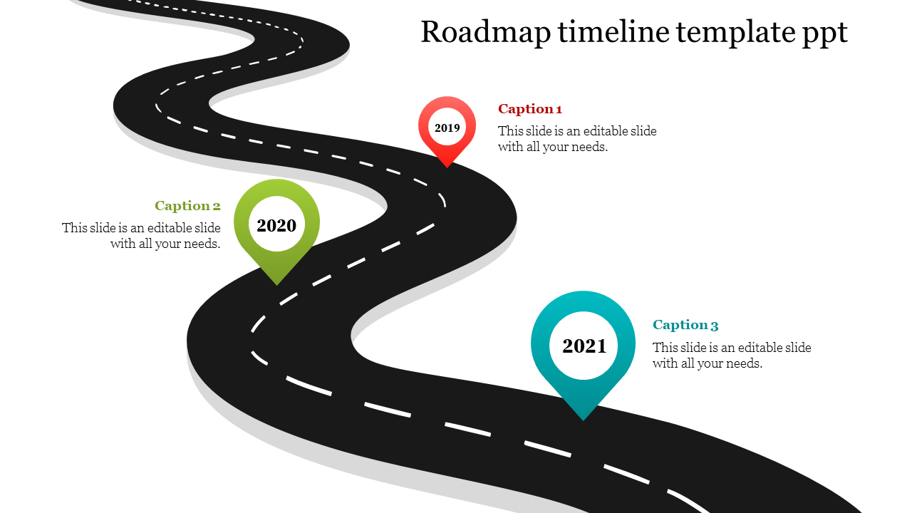 Editable Roadmap Template For Powerpoint Presentation CBA