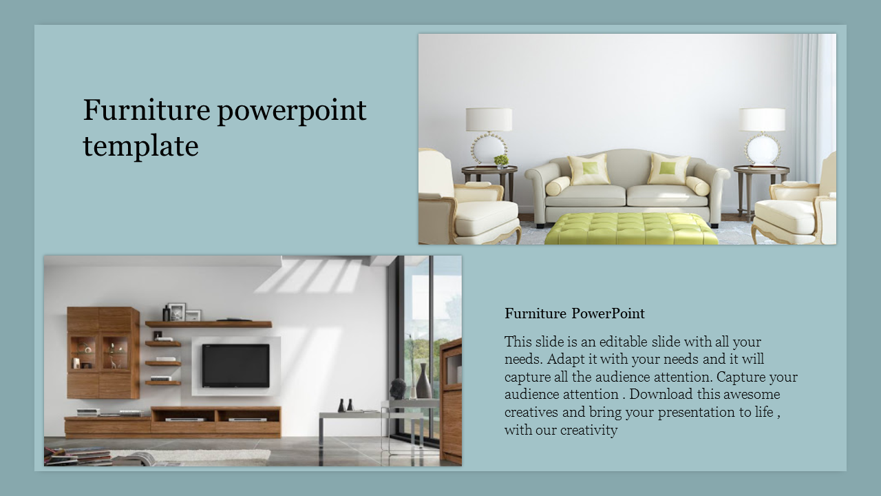 Green Fantastic Furniture Powerpoint Template Free Download