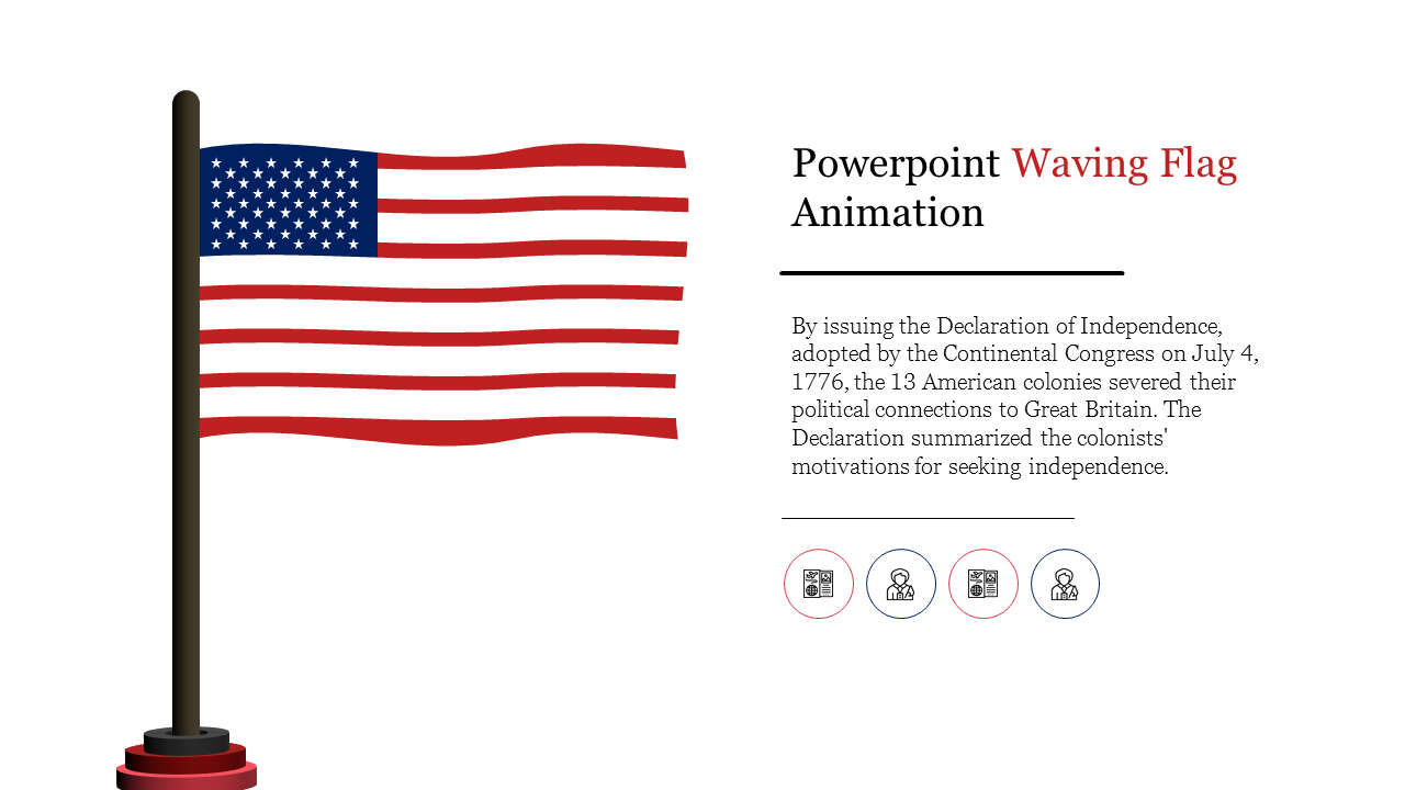 PowerPoint Waving Flag Animation Template Inside American Flag Powerpoint Template